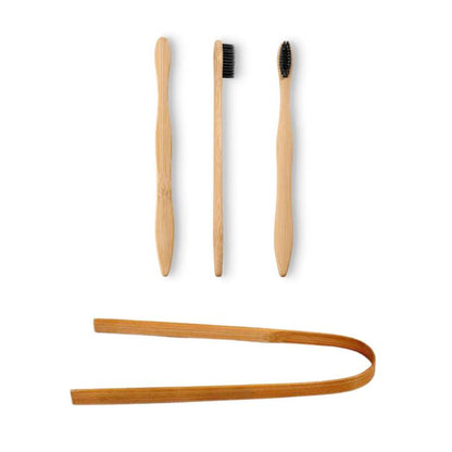 Bamboo Toothbrush + Bamboo Tongue Cleaner